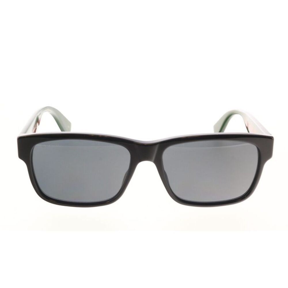 Gucci GG0340S-006 Rectangle Frame Sunglasses with Green-Red Detail - Picture 2 of 5
